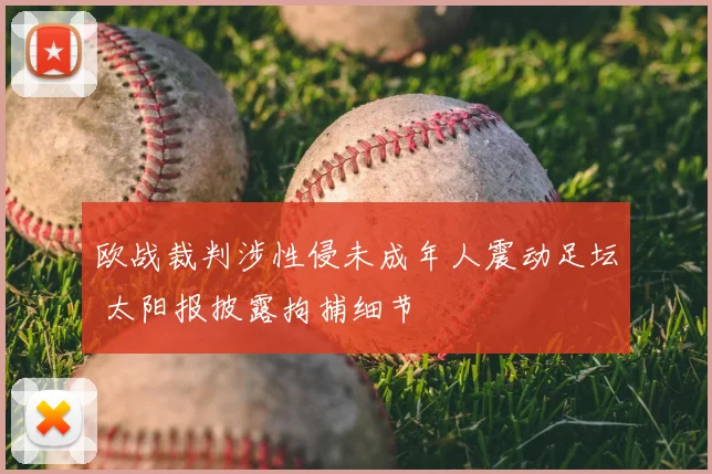 欧战裁判涉性侵未成年人震动足坛 太阳报披露拘捕细节